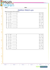  Addition matchup exercises2