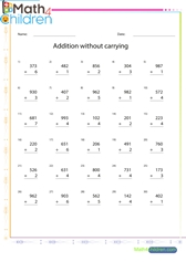  Addition of 3 and one digit numbers