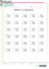  Addition of 5 and 4 digit numbers