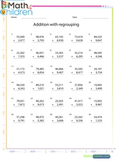  Addition of 5 and 4 digit numbers sheet2