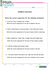  Addition word problem equations