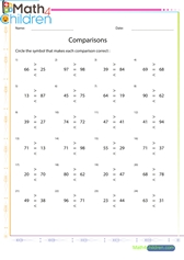  Comparisons of numbers 1