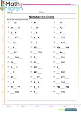 Number positions
