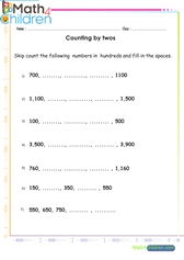  Skip counting in hundreds