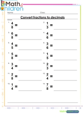  Fractions converted to decimals