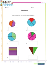  Fractions shown with circles squares