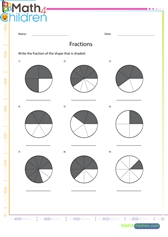  Fractions shown with pictures