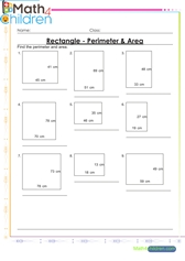  Areas and perimeter of rectangles