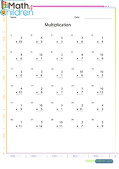  Multiplication of 2 by 1 digit numbers