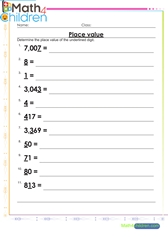  Place value with underlined digits