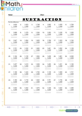  Subtraction 4 digit numbers