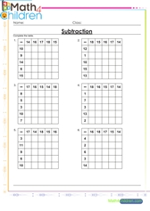  Subtraction table drill