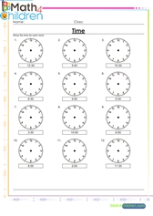  Time digital to analogue clocks 30 minutes