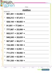 math worksheets for 4th grade adding