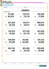 math worksheets for 4th grade adding