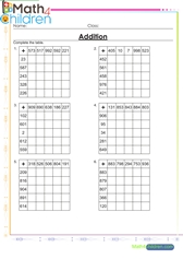  Addition table drill