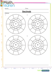  Subtraction decimals circle drill