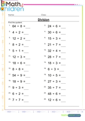  Division of 1 2 digit numbers