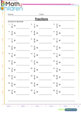  Convert fractions to decimals