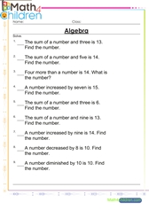  Algebra number problems