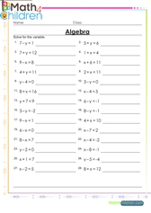  Algebra solving for the variable