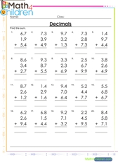  Addition of 3 decimals