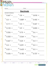  Convert fractions to decimals