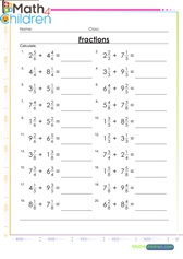 Addition of mixed fractions