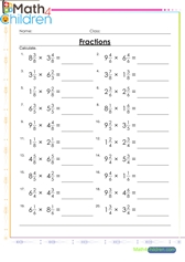  Multiplication of mixed fractions