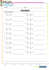  Subtraction of fractions