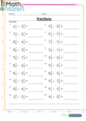  Subtraction of mixed fractions