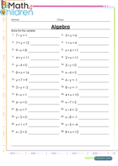  Algebra solving for the variable