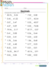  Compare decimals