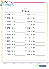  Divide 3 by 1 digit numbers