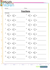  Multiplication of mixed fractions