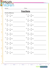  Subtraction of fractions