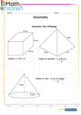  Triangles circles cubes areas