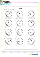  Telling time roman numeral clocks