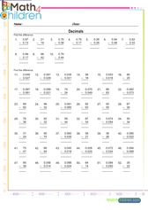  Decimals subtraction