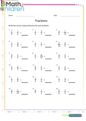  Fractions subtraction