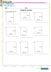  Perimeter area of squares