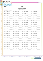  Pre algebra multiplication addition