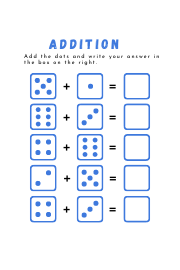 Addition using pictures of dice and points.