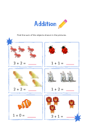 Addition with picture aids worksheet