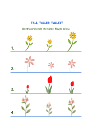 Comparing heights worksheet