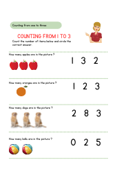 Counting from one to three sheet