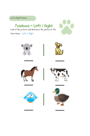 Positions - left and right worksheet