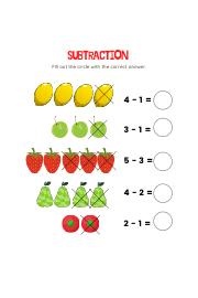 Subtraction with the help of pictures worksheet pdf