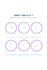 Reading time on clocks worksheet pdf