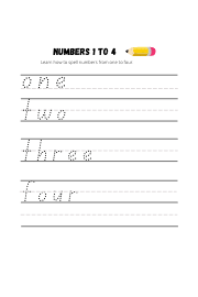 Trace spellings of numbers 1 to 5 worksheet
